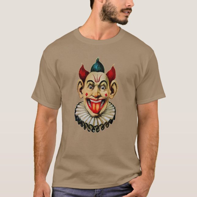 Vintage Creepy Clown Face T-Shirt (Front)