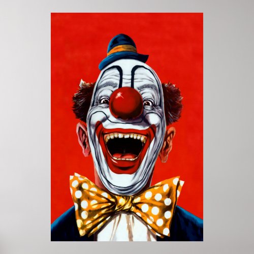 Vintage Creepy Clown Poster