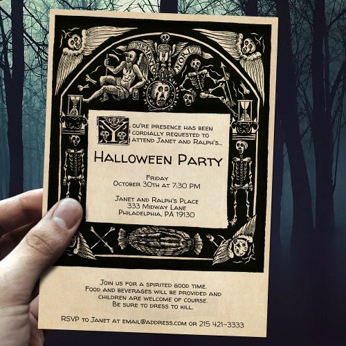 Vintage Creepy Customizable Funeral Style Invitation