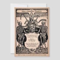 Vintage Creepy Customizable Skeleton Invitation