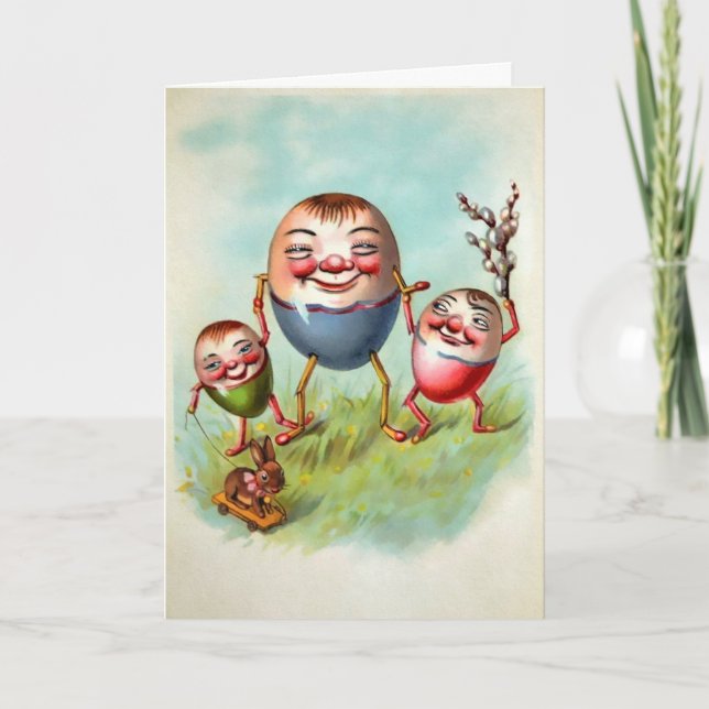 Vintage Creepy Easter Eggs Card (Front)