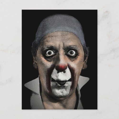 Vintage Creepy Grock the Clown Face Postcard