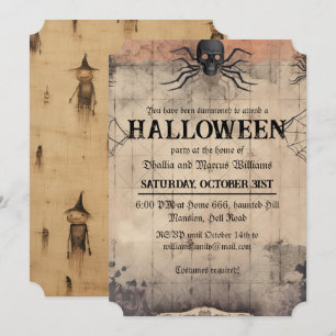 Vintage Creepy Halloween Party Invitation