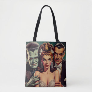 Vintage Creepy Horror Art Tote Bag