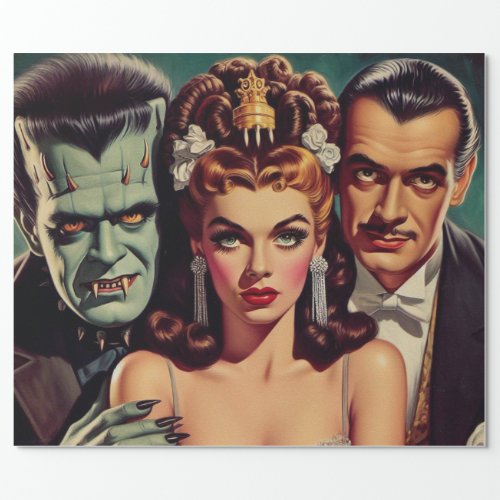 Vintage Creepy Horror Art Wrapping Paper