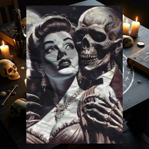 Vintage Creepy Horror Woman Tissue Paper