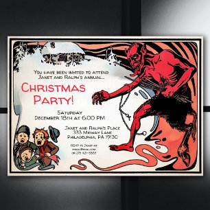 Vintage Creepy Krampus Customizable Invitation