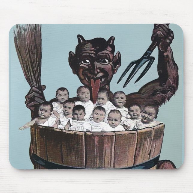 Vintage Creepy Krampus Mouse Pad (Front)