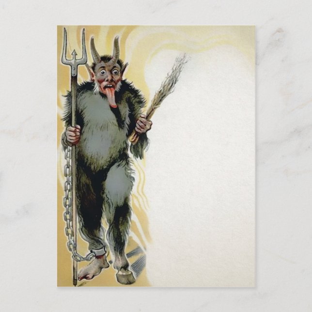 Vintage Creepy Krampus Postcard (Front)