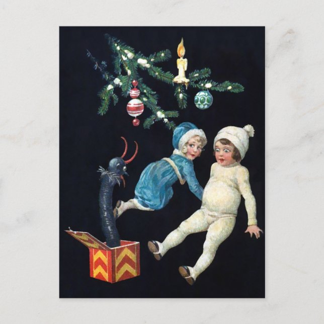 Vintage Creepy Krampus Toy Postcard (Front)