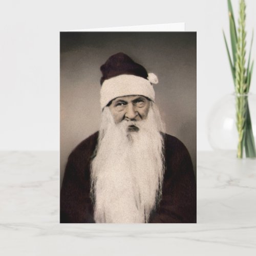 Vintage Creepy Santa Claus Holiday Card