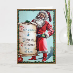 Vintage Creepy Santa Holiday Card