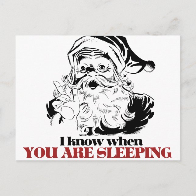 Vintage Creepy Santa Holiday Postcard (Front)