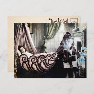 Vintage Creepy Santa Photo Postcard