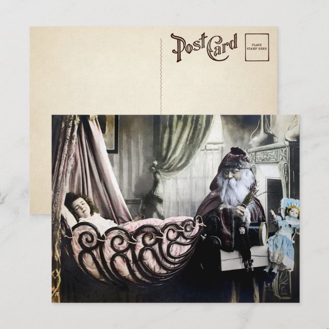 Vintage Creepy Santa Photo Postcard (Front/Back)