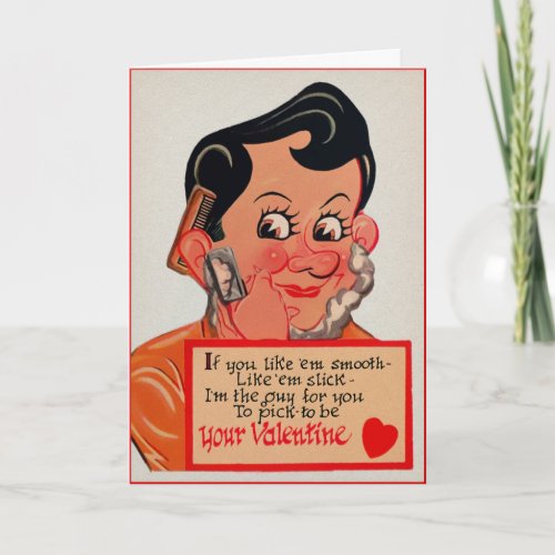 Vintage Creepy Shave Valentines Day Card