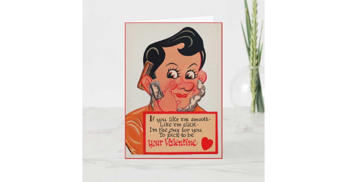 Vintage Creepy Shave Valentine's Day Card | Zazzle