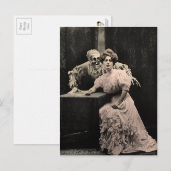 Vintage Creepy Skeleton Postcard | Zazzle