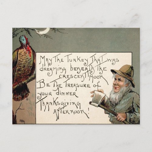 Vintage Creepy Thanksgiving Postcard