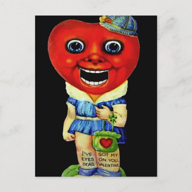 Vintage Creepy Valentines Day Postcard (Front)