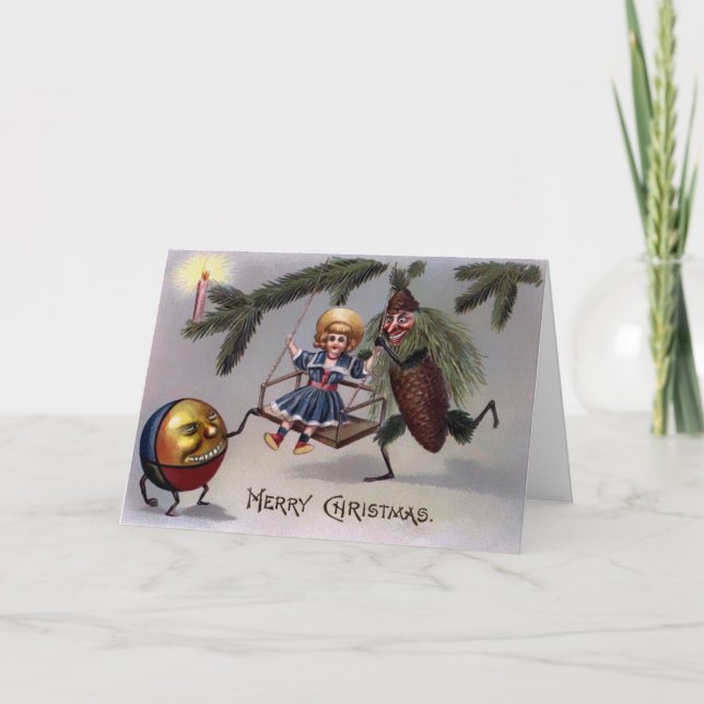 Vintage Creepy Victorian Christmas Card (Front)