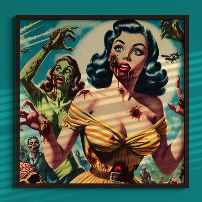 Vintage Creepy Zombie Pin-up Poster (Creator Uploaded)