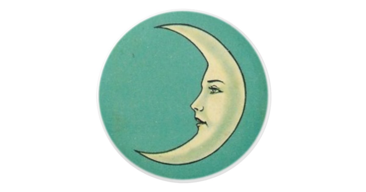 vintage crescent moon art