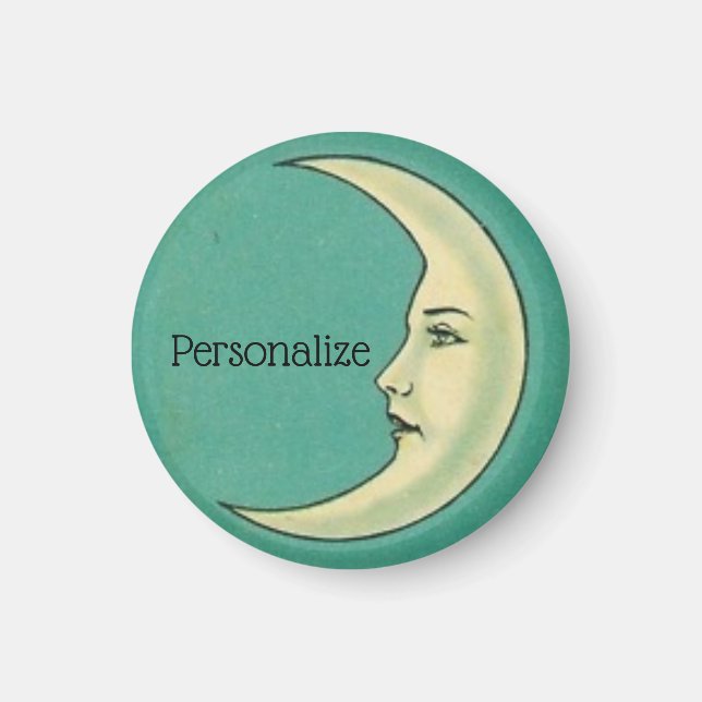 Vintage crescent moon magnet (Front)