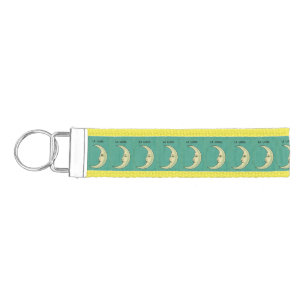 Vintage crescent moon wrist keychain