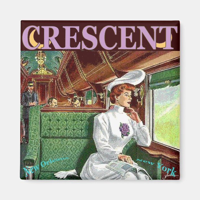 Vintage Crescent Train Ride Magnet (Front)