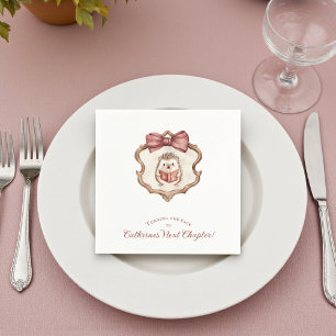 Vintage Crest Hedgehog Reading Baby Shower Napkins