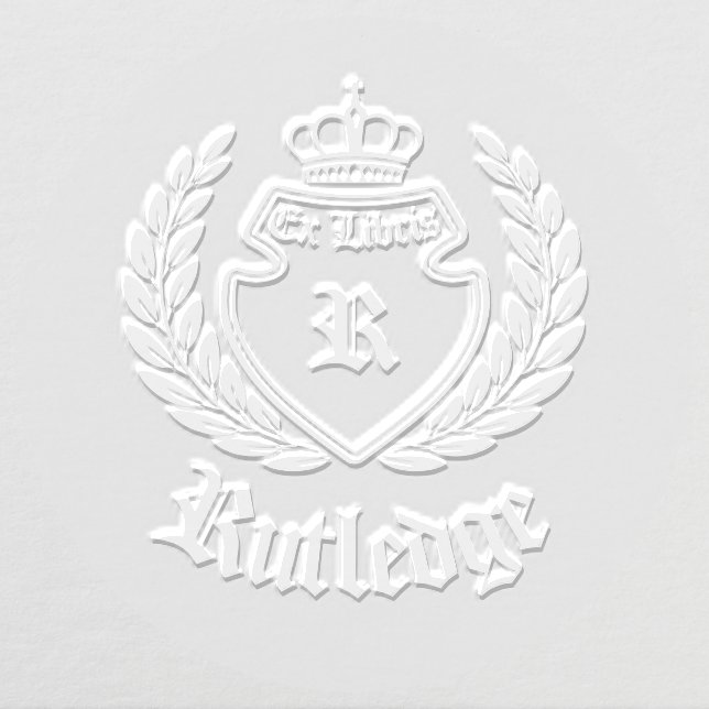Vintage Crest Monogram Crown Wreath Ex Libris Embosser (Design)