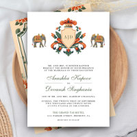Vintage Crest Royal Elephant Indian Hindu Wedding