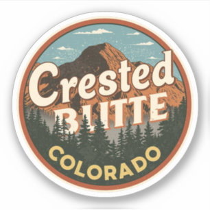 vintage crested butte colorado mountain outdoor sticker