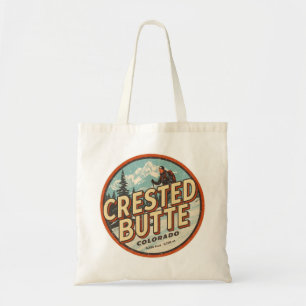 vintage crested butte colorado mountain outdoor tote bag