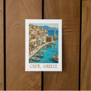 Vintage Crete Greece Mediterranean Travel Scenery Postcard