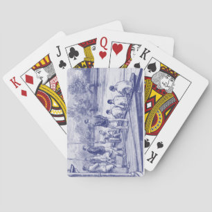 Vintage Crew Rowers in boat at the dock Poker Cards