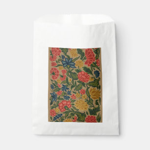 Vintage Crewel Floral Embroidery Pattern Favor Bag