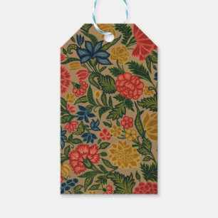 Vintage Crewel Floral Embroidery Pattern Gift Tags
