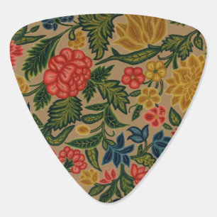 Vintage Crewel Floral Embroidery Pattern Guitar Pick