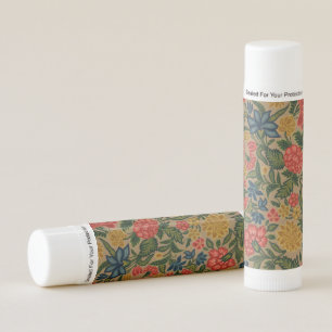 Vintage Crewel Floral Embroidery Pattern Lip Balm