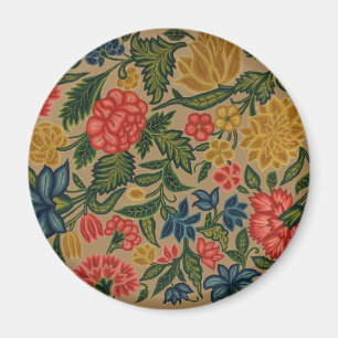 Vintage Crewel Floral Embroidery Pattern Magnet