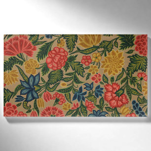Vintage Crewel Floral Embroidery Pattern Name Tag