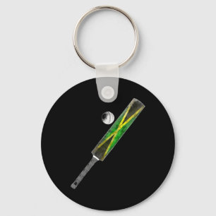 Vintage Cricket Jamaica Flag Jamaican Pride  Keychain