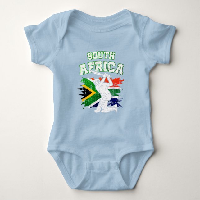 Vintage Cricket World Team Gift Baby Bodysuit (Front)