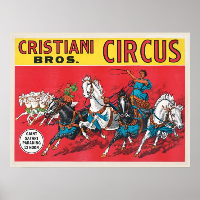 Vintage Cristiani Brothers Circus Poster (Front)