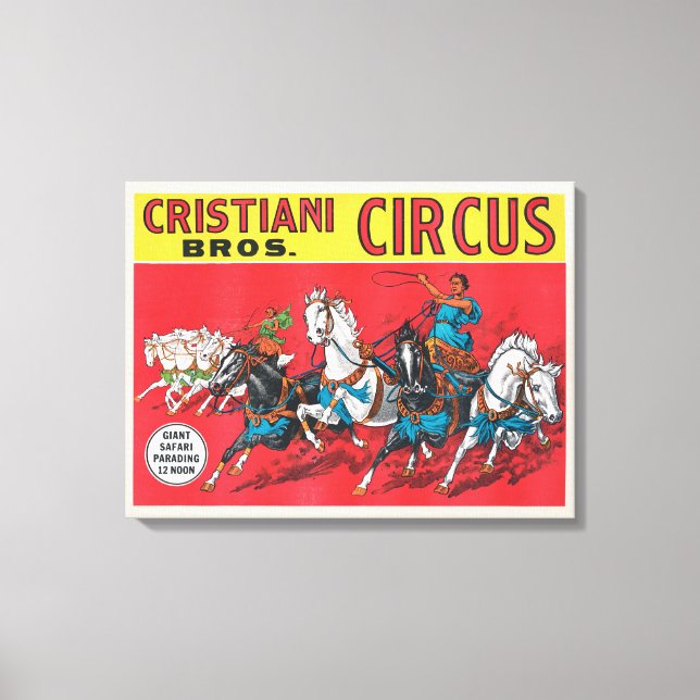 Vintage Cristiani Brothers Circus Poster Canvas Print (Front)