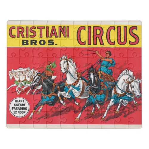 Vintage Cristiani Brothers Circus Poster Jigsaw Puzzle