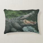 Vintage Crocodile Reptiles, Marine Animal Life Accent Pillow