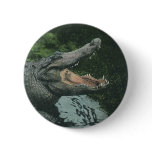 Vintage Crocodile Reptiles, Marine Animal Life Button